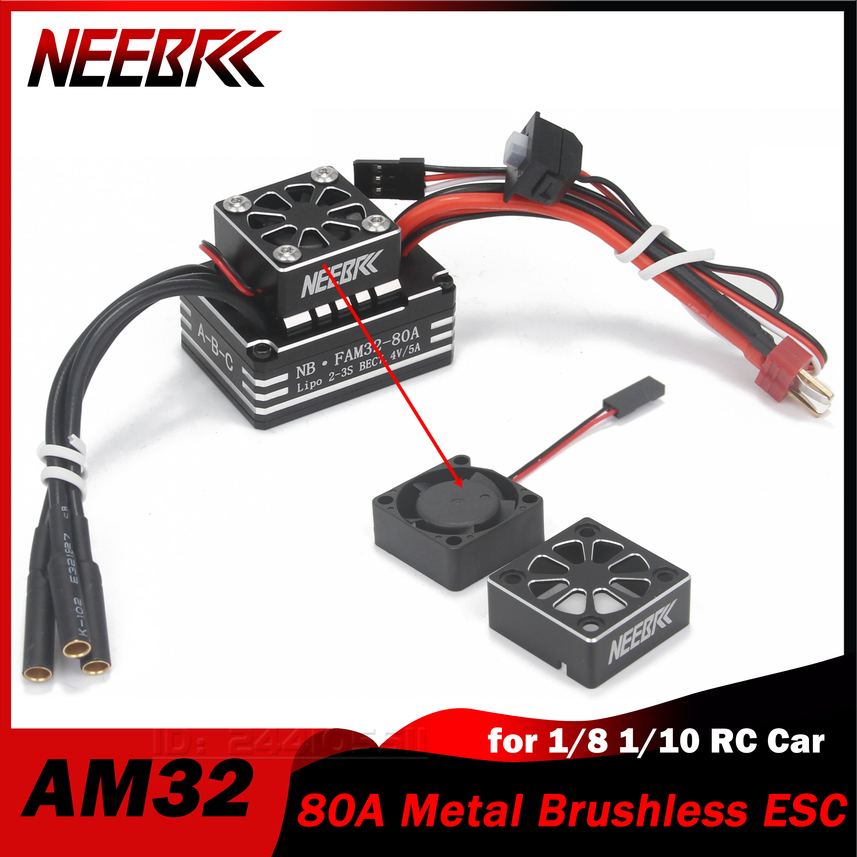 Esc 4In1 Brushless - NEEBRC AM32 80A Brushless ESC Metal