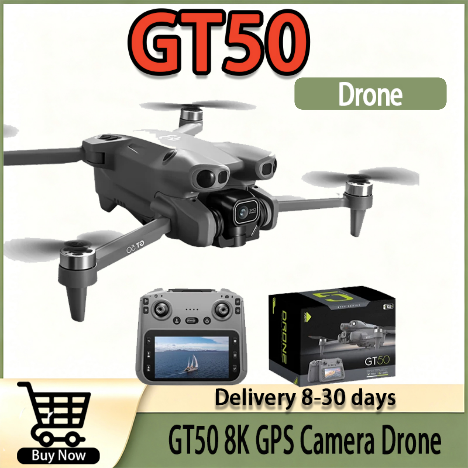Drone Rc Gt50 - GT50 GPS Drone, 8K Dual Camera