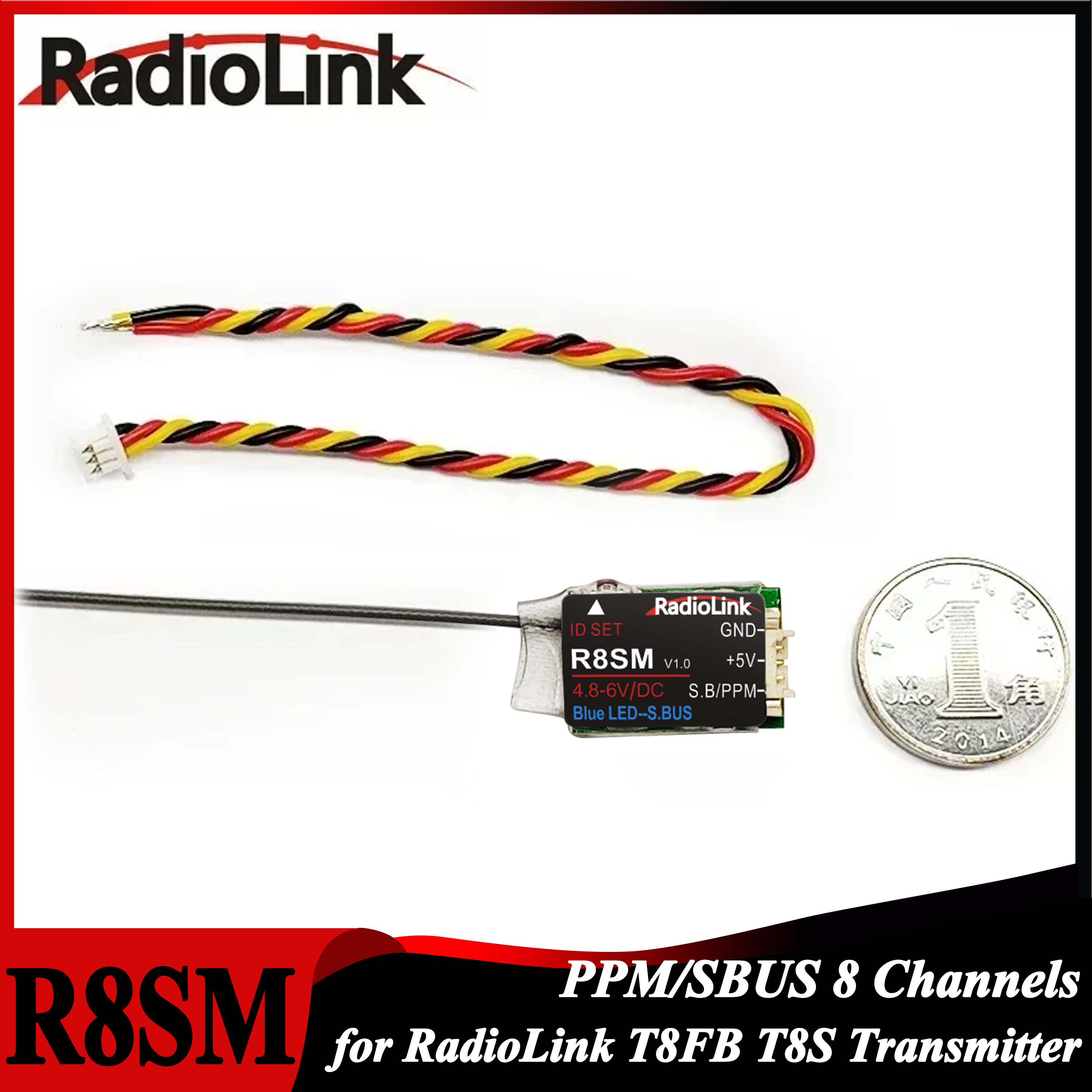 Drone Rc Receiver And Transmitter - Radiolink R8SM 8 Channels 2.4G Tiny