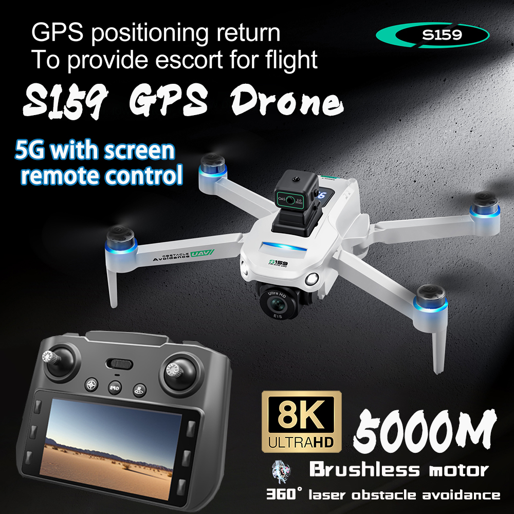 Drone Rc Gps S159 - New S159 Drone Professional 8k HD