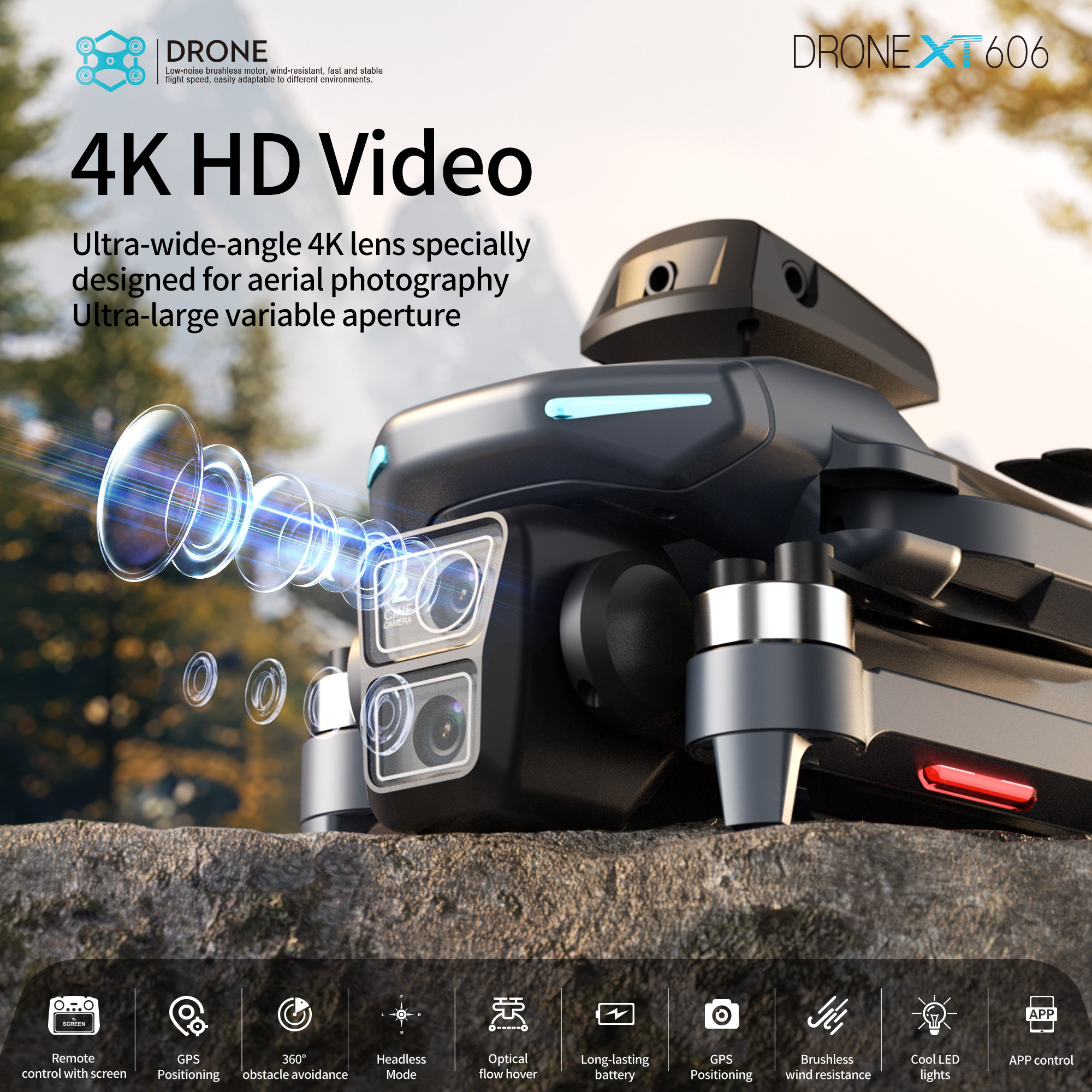 XT606 Foldable Drone 4K Dual C – обзор и цена Drone Rc Gt50