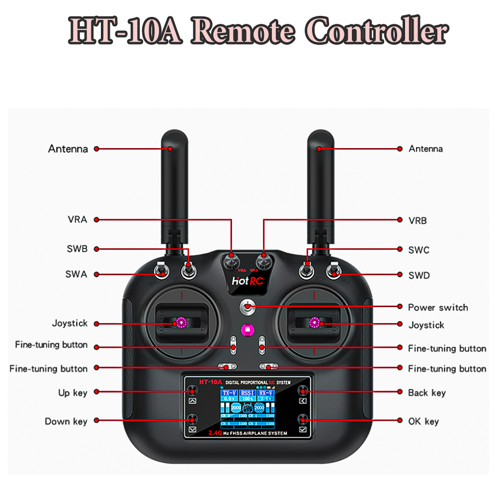 Hotrc HT-10A 2.4G 10CH Transmi – обзор и цена Drone Rc Receiver And Transmitter