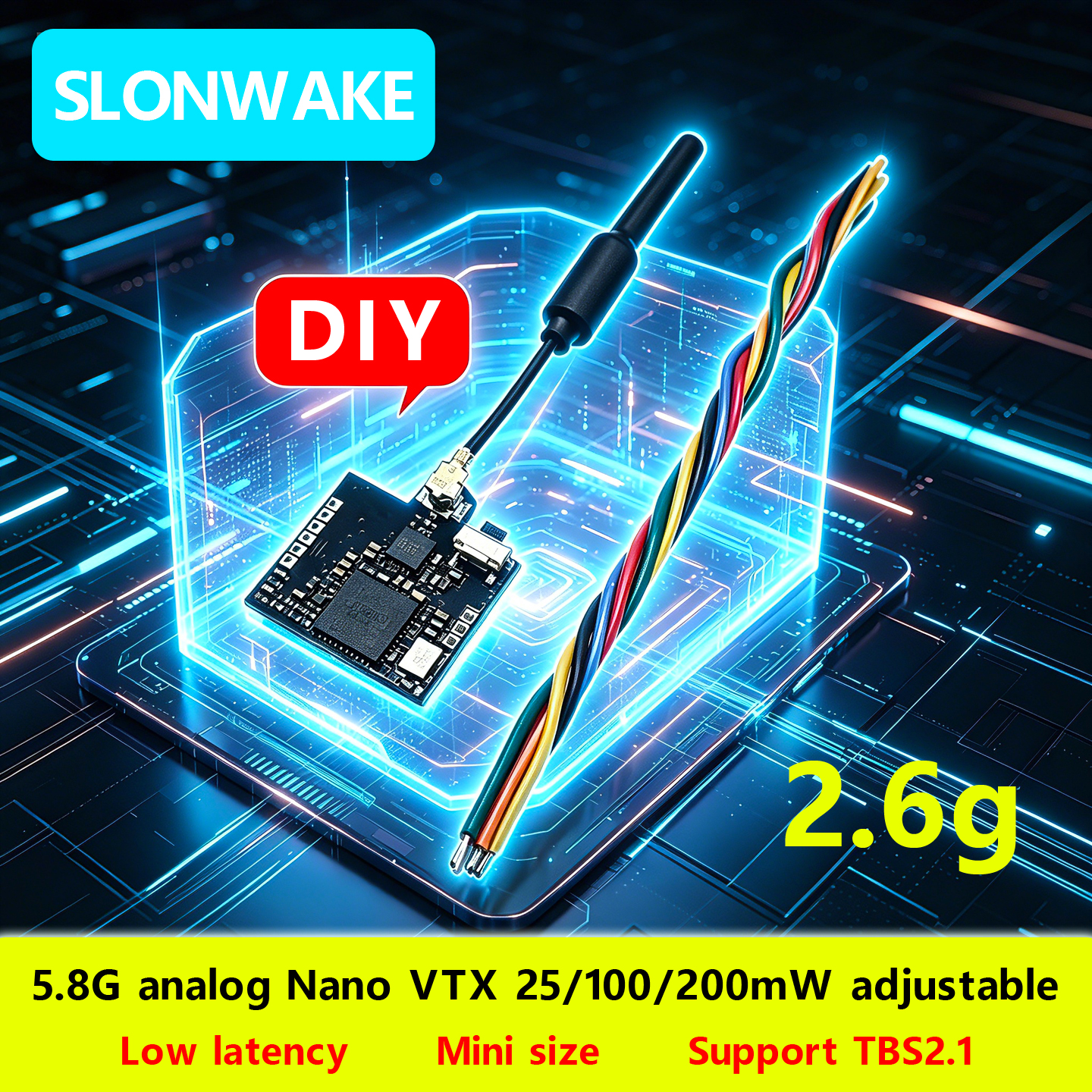 SLONWAKE Nano 5.8G 48CH 200mW  – обзор и цена Drone Rc Diy