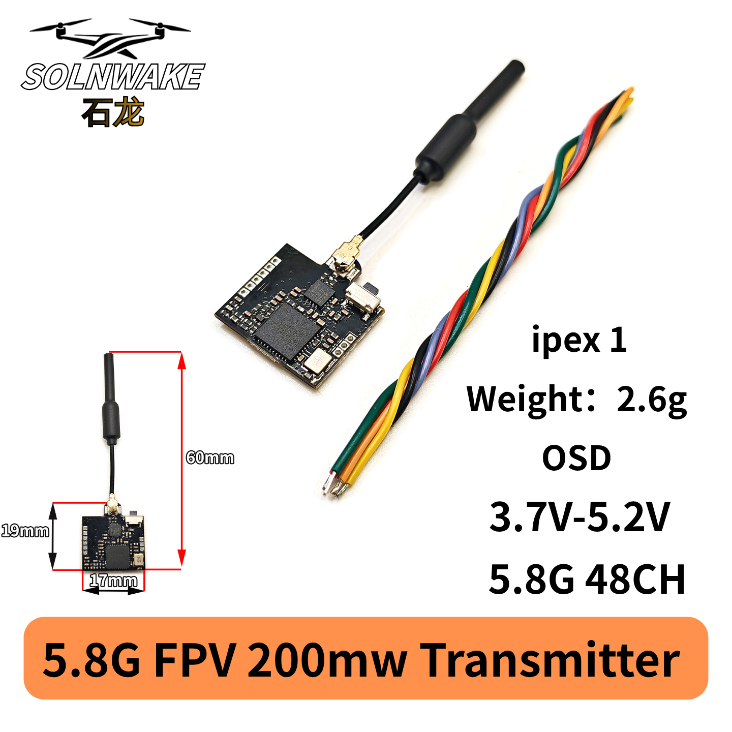 SLONWAKE Nano 5.8G 48CH 200mW  – обзор и цена Drone Rc Diy