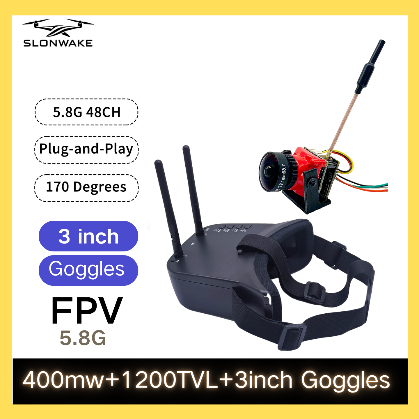 SLONWAKE 5.8G 48CH FPV 400mw V – обзор и цена Drone Rc Receiver And Transmitter