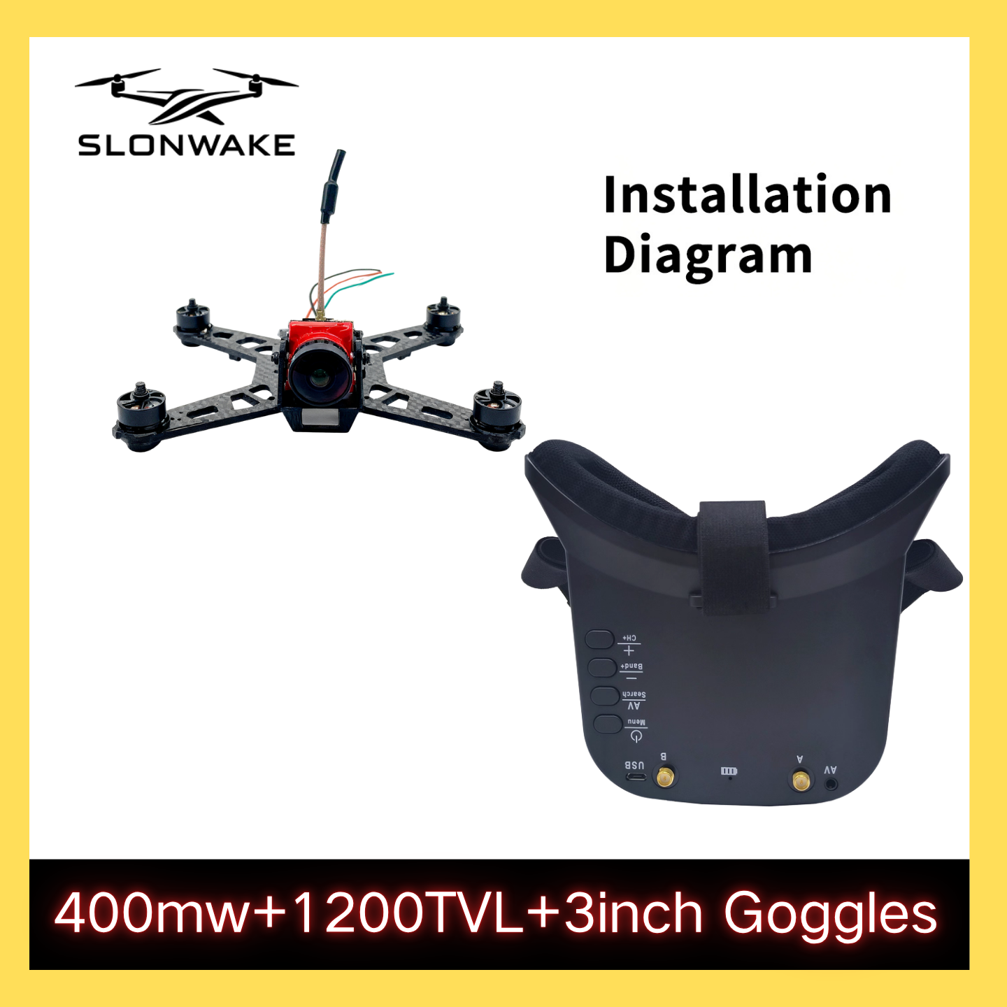 SLONWAKE 5.8G 48CH FPV 400mw V – обзор и цена Drone Rc Receiver And Transmitter