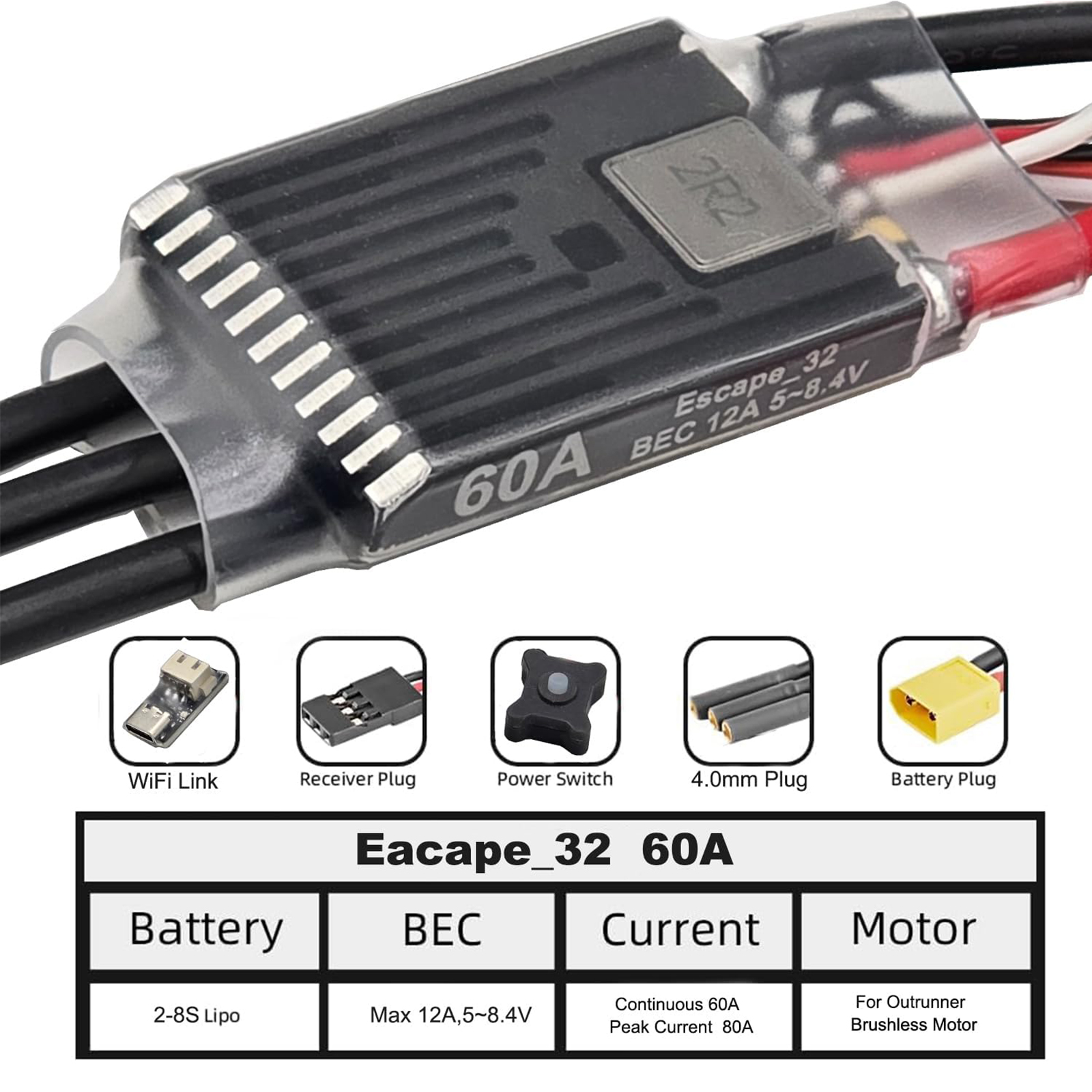 Ghost Brushless ESC 60A ESC wi – обзор и цена Esc 4In1 Brushless
